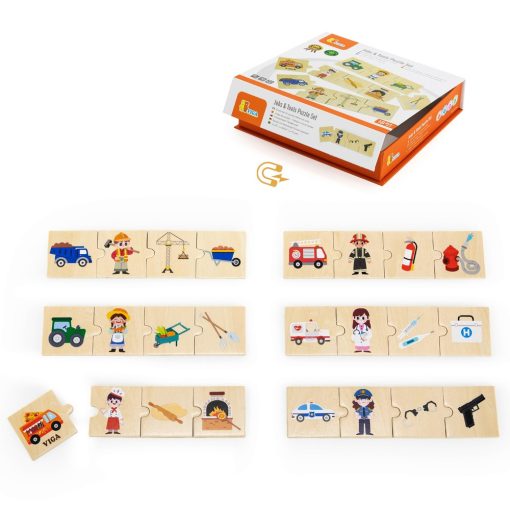Készségfejlesztő puzzle: foglalkozások-szerszámok (Viga)