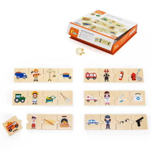 Készségfejlesztő puzzle: foglalkozások-szerszámok (Viga)