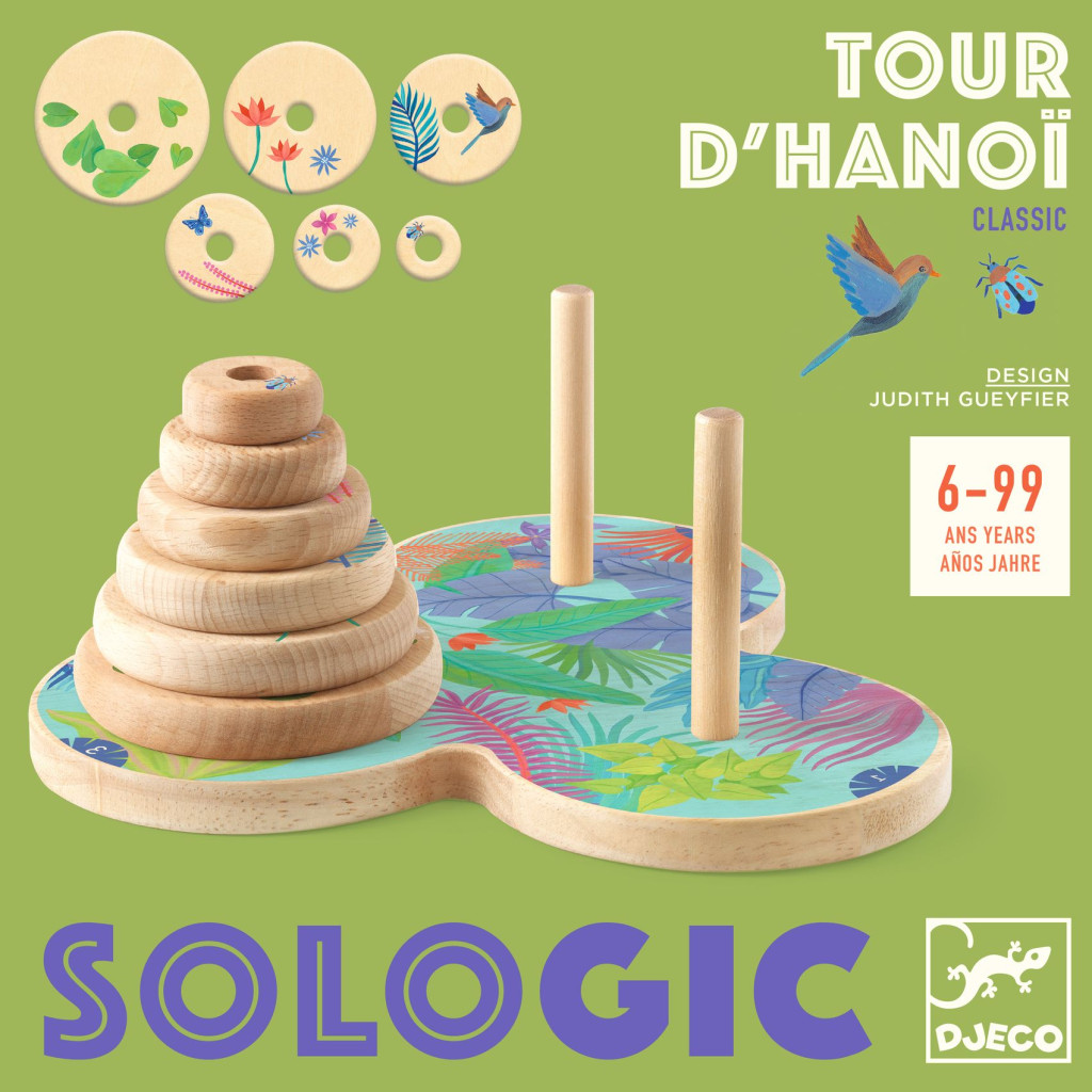 Logikai játék: Toronyépítő (Tour d'Hanoï) Djeco Logikai játék: Toronyépítő (Tour d'Hanoï) Djeco