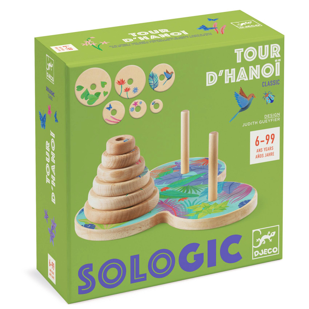 Logikai játék: Toronyépítő (Tour d'Hanoï) Djeco Logikai játék: Toronyépítő (Tour d'Hanoï) Djeco