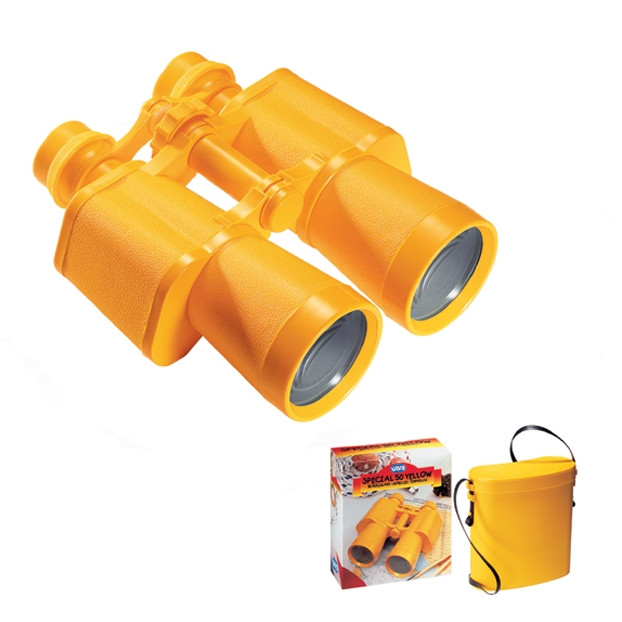 Kétcsövű távcső, sárga - Special 50 Yellow Binocular with Case Navir optikai játék 